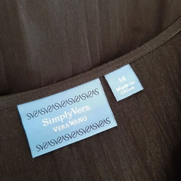 Simply VERA WANG Sleeveless Empire Waist Mini Dress Black Sz 14 - Picture 10 of 11